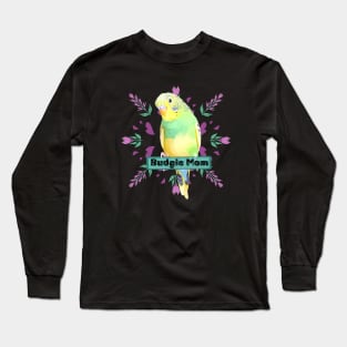 Cute Green Budgie | Budgie Mom Long Sleeve T-Shirt